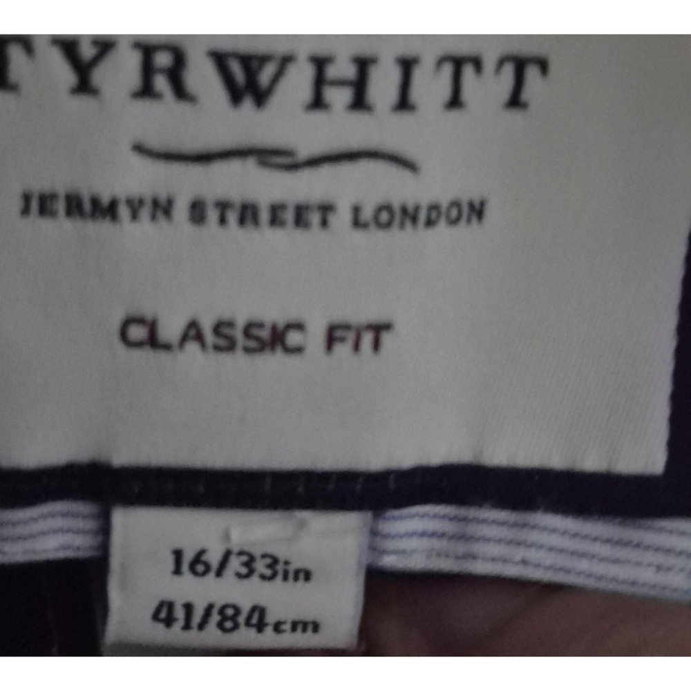 Charles Tyrwhitt Shirt Mens 16.5 34 Classic Fit Navy Blue Button‎ Down Cotton - Picture 4 of 9